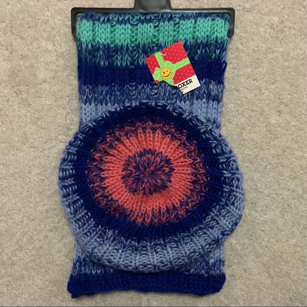 Blue Multicolor Crochet Hat & Scarf
